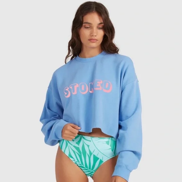 🔆BILLABONG🔆 HEY GDAY CROPPED CREW SWEATSHIRT - Picture 6 of 12